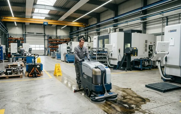 Saubere Produktionshalle nach Reinigung